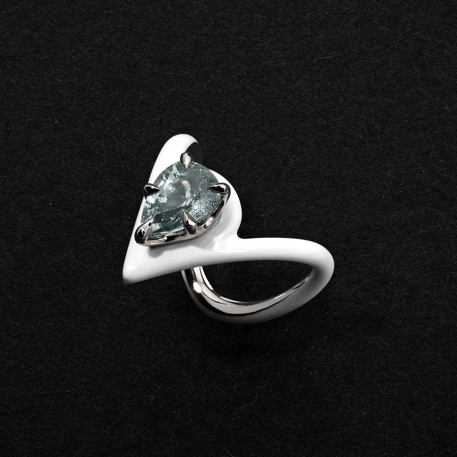 Grey Spinel & Enamel Laith Pinky Ring