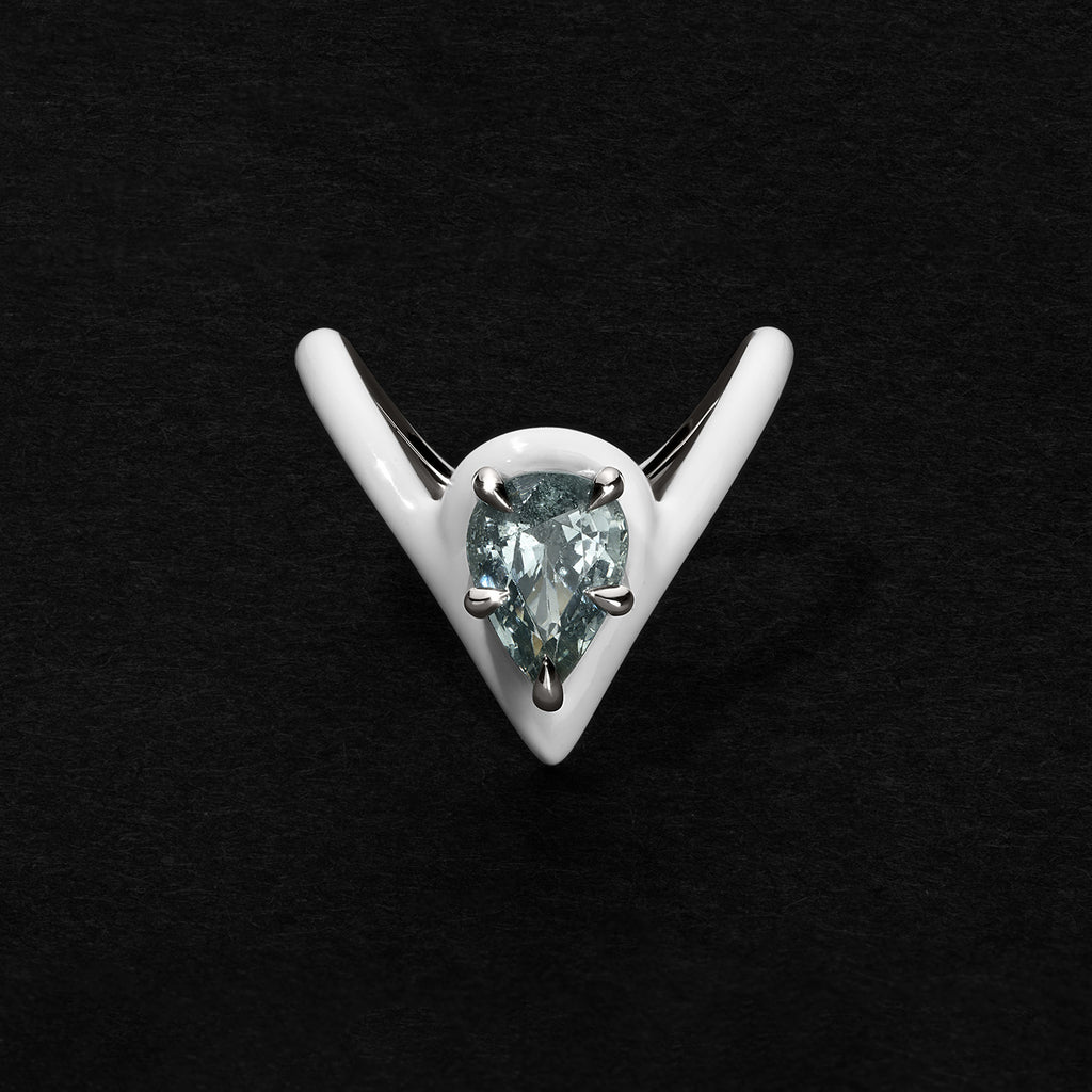 Grey Spinel & Enamel Laith Pinky Ring