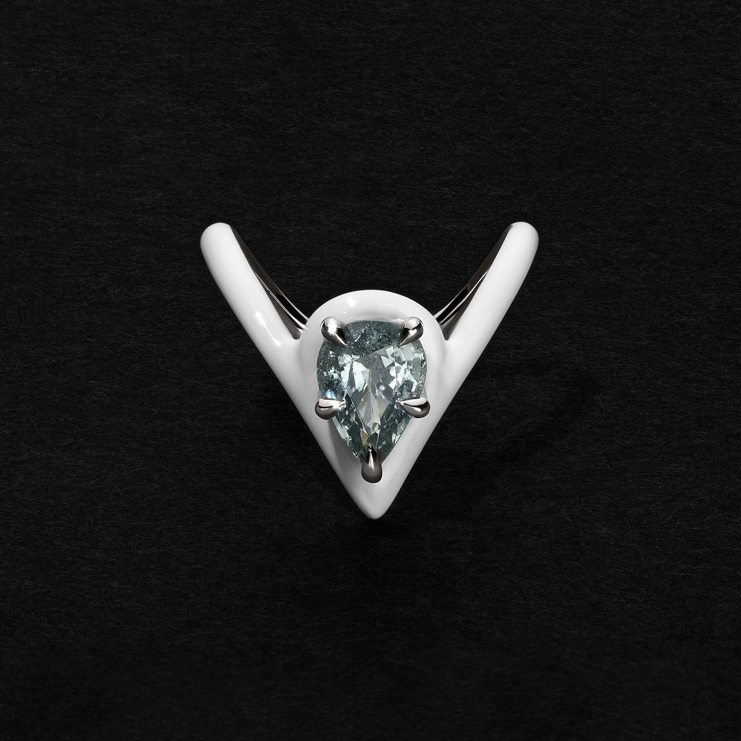 Grey Spinel & Enamel Laith Pinky Ring