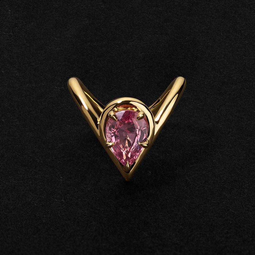 Pink Spinel Laith Pinky Ring